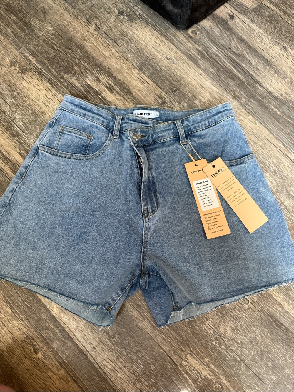 High-Rise Light Blue Denim Shorts